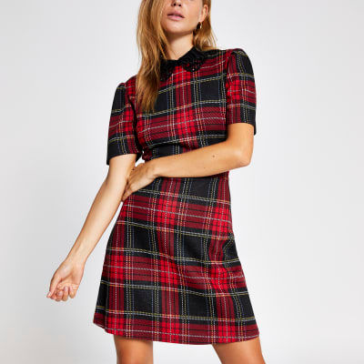 River Island Womens Red tartan check ...